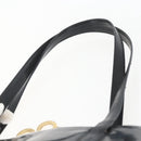 Salvatore Ferragamo Gancini Tote Bag Enamel Black Gold Auth BA8222-14