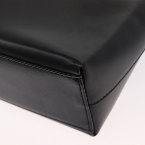 Salvatore Ferragamo Gancini Shoulder Bag Leather Black Silver Auth BA8223