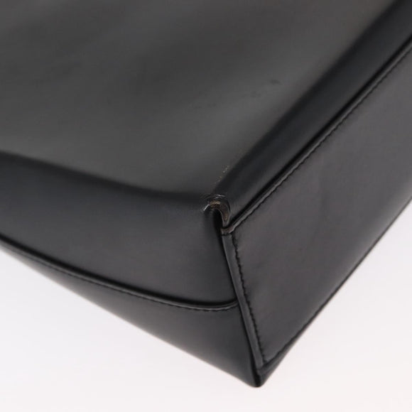 Salvatore Ferragamo Gancini Shoulder Bag Leather Black Silver Auth BA8223