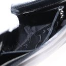 Salvatore Ferragamo Gancini Shoulder Bag Leather Black Silver Auth BA8223-21