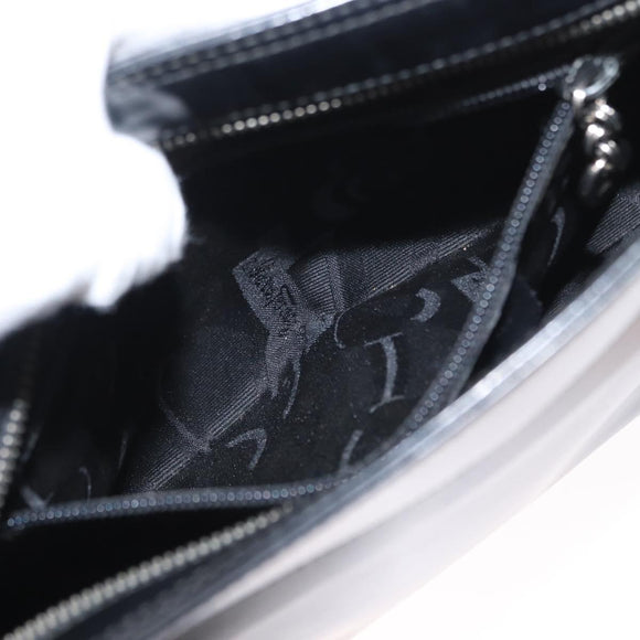 Salvatore Ferragamo Gancini Shoulder Bag Leather Black Silver Auth BA8223