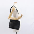 Salvatore Ferragamo Gancini Shoulder Bag Leather Black Silver Auth BA8223-22
