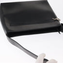 Salvatore Ferragamo Gancini Shoulder Bag Leather Black Silver Auth BA8223-6