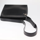 Salvatore Ferragamo Gancini Shoulder Bag Leather Black Silver Auth BA8223-7