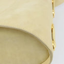 Salvatore Ferragamo Hand Bag Suede Yellow Gold Auth BA8224-15