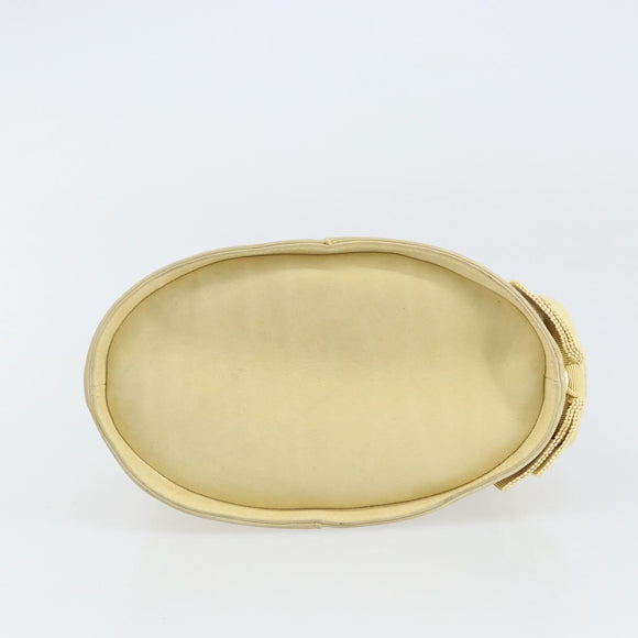 Salvatore Ferragamo Hand Bag Suede Yellow Gold Auth BA8224