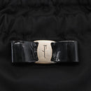 Salvatore Ferragamo Hand Bag Nylon Enamel 2way Black Auth BA8225-9