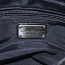 Salvatore Ferragamo Hand Bag Nylon Enamel 2way Black Auth BA8225-20