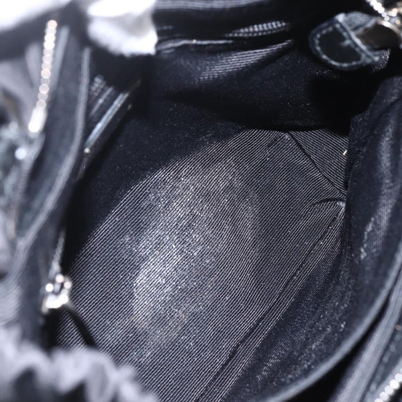 Salvatore Ferragamo Hand Bag Nylon Enamel 2way Black Auth BA8225