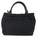 Salvatore Ferragamo Hand Bag Nylon Enamel 2way Black Auth BA8225-2