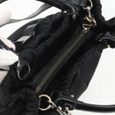 Salvatore Ferragamo Hand Bag Nylon Enamel 2way Black Auth BA8225-6