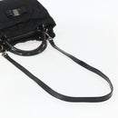 Salvatore Ferragamo Hand Bag Nylon Enamel 2way Black Auth BA8225-8