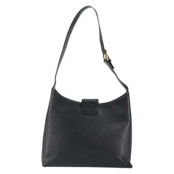 Salvatore Ferragamo Gancini Shoulder Bag Leather Black Gold Auth BA8226 - 0