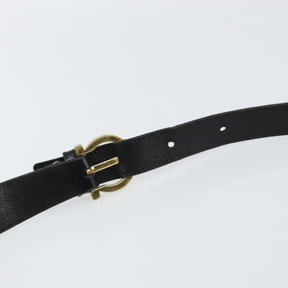 Salvatore Ferragamo Gancini Shoulder Bag Leather Black Gold Auth BA8226