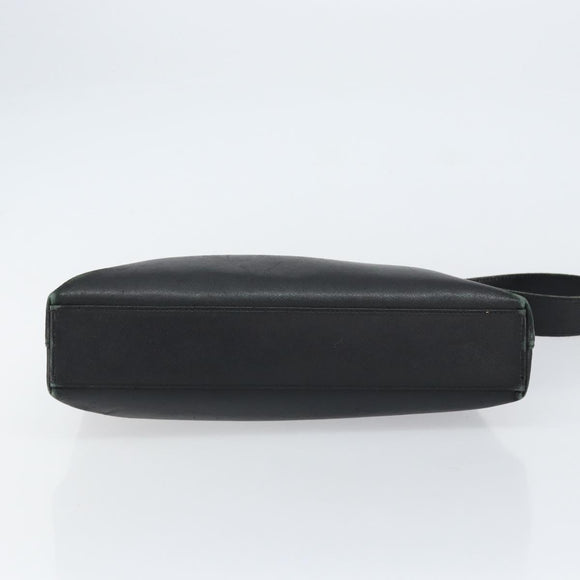 Salvatore Ferragamo Gancini Shoulder Bag Leather Black Gold Auth BA8226