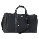 Salvatore Ferragamo Boston Bag Nylon Black Silver Auth BA8227-1