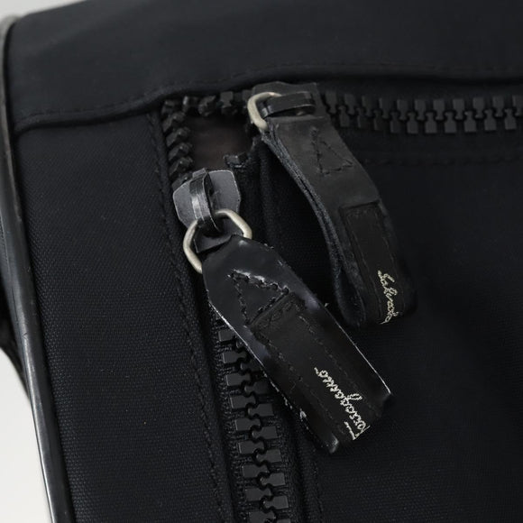Salvatore Ferragamo Boston Bag Nylon Black Silver Auth BA8227