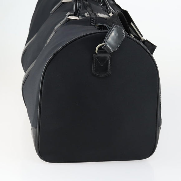 Salvatore Ferragamo Boston Bag Nylon Black Silver Auth BA8227