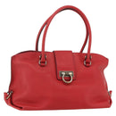 Salvatore Ferragamo Gancini Tote Bag Leather Red Auth BA8228-1