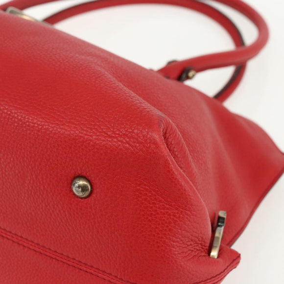 Salvatore Ferragamo Gancini Tote Bag Leather Red Auth BA8228