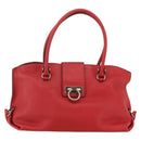 Salvatore Ferragamo Gancini Tote Bag Leather Red Auth BA8228-2
