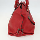 Salvatore Ferragamo Gancini Tote Bag Leather Red Auth BA8228-5