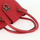 Salvatore Ferragamo Gancini Tote Bag Leather Red Auth BA8228-7