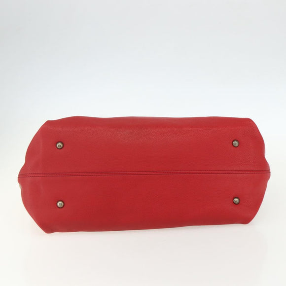 Salvatore Ferragamo Gancini Tote Bag Leather Red Auth BA8228