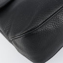 Salvatore Ferragamo Gancini Shoulder Bag Leather Black Silver Auth BA8229-11