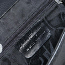 Salvatore Ferragamo Gancini Shoulder Bag Leather Black Silver Auth BA8229-16