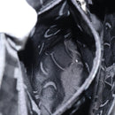 Salvatore Ferragamo Gancini Shoulder Bag Leather Black Silver Auth BA8229-21