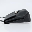 Salvatore Ferragamo Gancini Shoulder Bag Leather Black Silver Auth BA8229-5