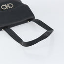 Salvatore Ferragamo Gancini Shoulder Bag Leather Black Silver Auth BA8229-7