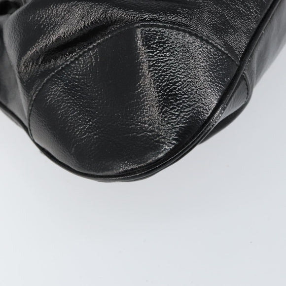 Salvatore Ferragamo Gancini Tote Bag Enamel Black Silver Auth BA8231