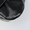 Salvatore Ferragamo Gancini Tote Bag Enamel Black Silver Auth BA8231-12