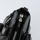 Salvatore Ferragamo Gancini Tote Bag Enamel Black Silver Auth BA8231-17