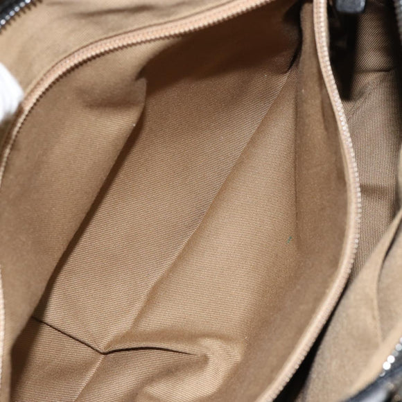 Salvatore Ferragamo Gancini Tote Bag Enamel Black Silver Auth BA8231