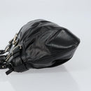 Salvatore Ferragamo Gancini Tote Bag Enamel Black Silver Auth BA8231-5