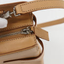 Salvatore Ferragamo Gancini Hand Bag Leather 2way Beige Silver Auth BA8232-16