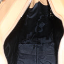 Salvatore Ferragamo Gancini Hand Bag Leather 2way Beige Silver Auth BA8232-20