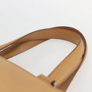 Salvatore Ferragamo Gancini Hand Bag Leather 2way Beige Silver Auth BA8232-8