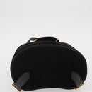 Salvatore Ferragamo Gancini Backpack Suede Black Gold Auth BA8233-11