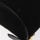 Salvatore Ferragamo Gancini Backpack Suede Black Gold Auth BA8233-13