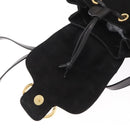 Salvatore Ferragamo Gancini Backpack Suede Black Gold Auth BA8233-17