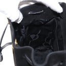 Salvatore Ferragamo Gancini Backpack Suede Black Gold Auth BA8233-21