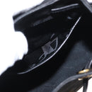 Salvatore Ferragamo Gancini Backpack Suede Black Gold Auth BA8233-22