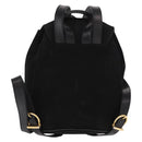 Salvatore Ferragamo Gancini Backpack Suede Black Gold Auth BA8233-3