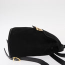 Salvatore Ferragamo Gancini Backpack Suede Black Gold Auth BA8233-4