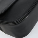 Burberrys Hand Bag Leather Black Gold Auth BA8234-11