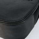 Burberrys Hand Bag Leather Black Gold Auth BA8234-12